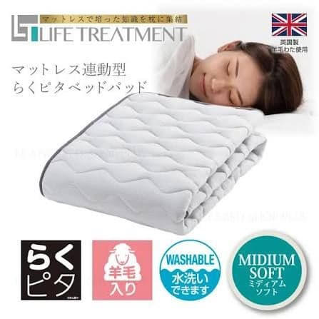 【美品】フランスベッド 羊毛ベッドパッドDLX（ミディアムソフト）