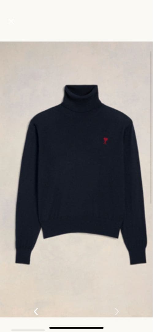 ami タートルネックニット ユニセックス　ブラック S