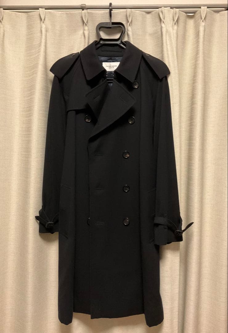 UNITED ARROWS コットン ウール トレンチコート ネイビー 日本製