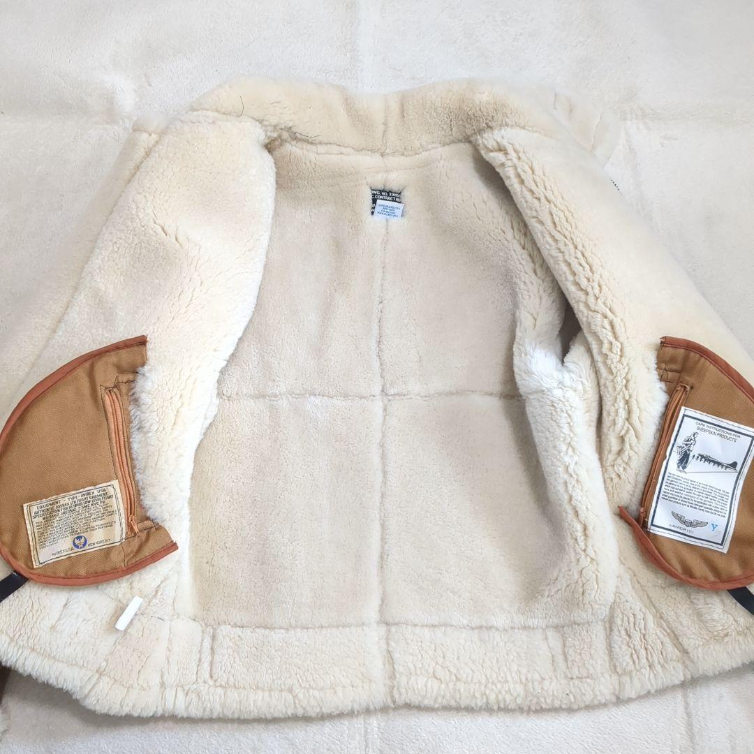 美品 AVIREX B-3 フライトジャケット ムートン ブラウン 34サイズ