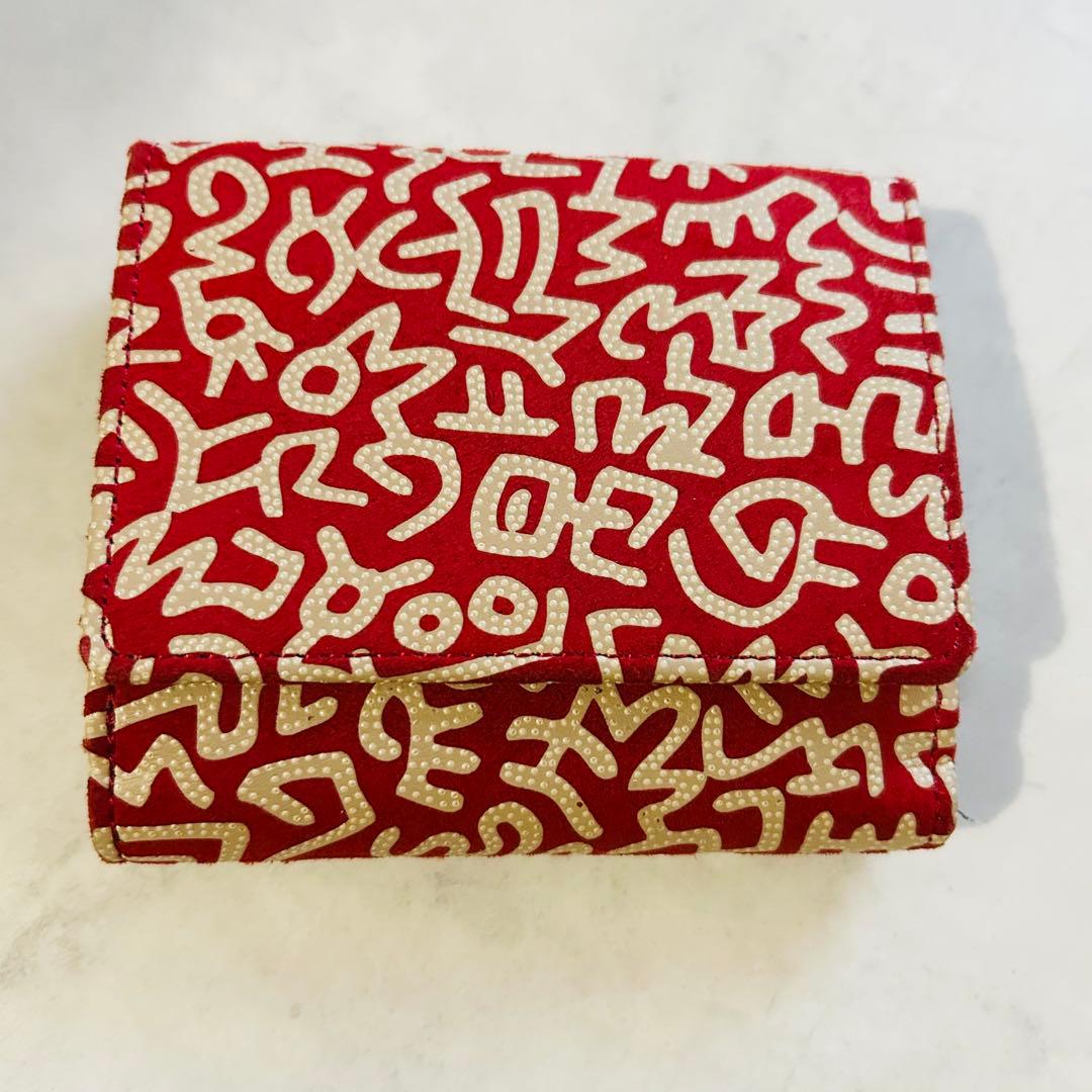 現行美品限定キースヘリング印伝コラボ　二つ折り財布印傳屋