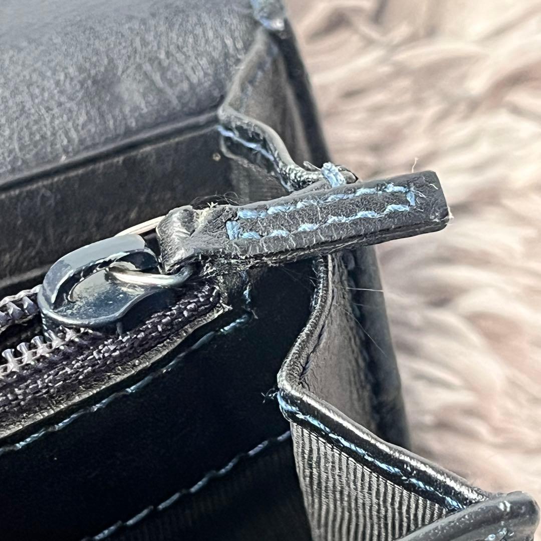 GUCCI シマ　長財布　ダークネイビー　メンズ　レディース