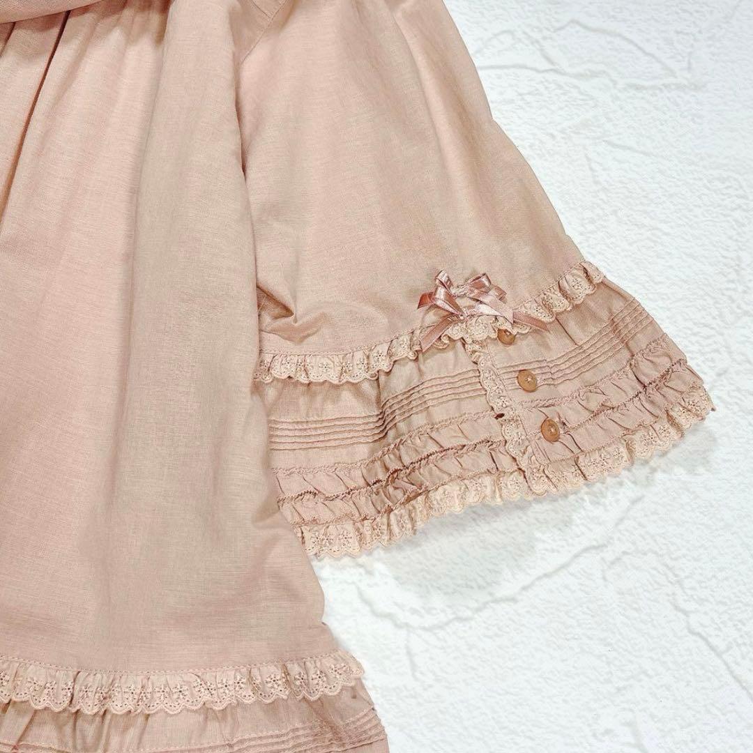 ✨タグ付き✨ピンクハウス　リボンブローチ付きフードブラウス　ピコフリル　レース