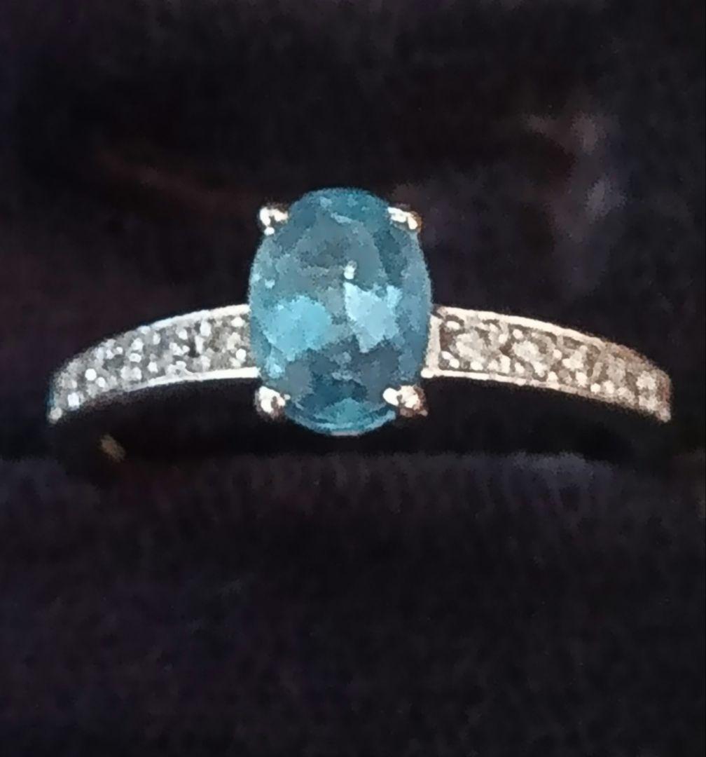 美品★TASAKIのアクアマリン✕ダイヤ PT900 指輪 10号リング 刻印有