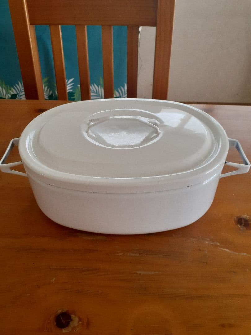 値下げ　ビンテージ　FINEL/ARABIA ホーロー　オーバル型　両手鍋　C