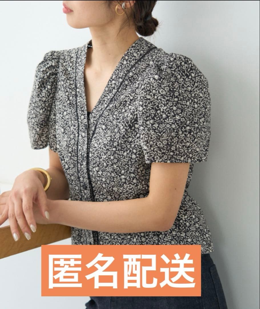 IENA MONOボタニーVネックブラウス