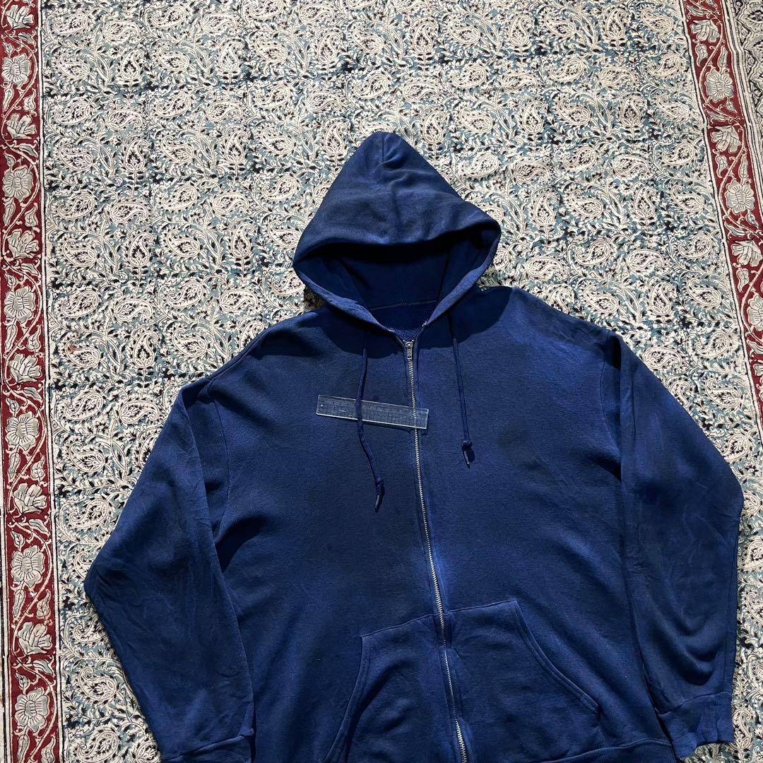 70s ボックス ジップパーカー フェード 短丈 ヴィンテージ 50s 60s