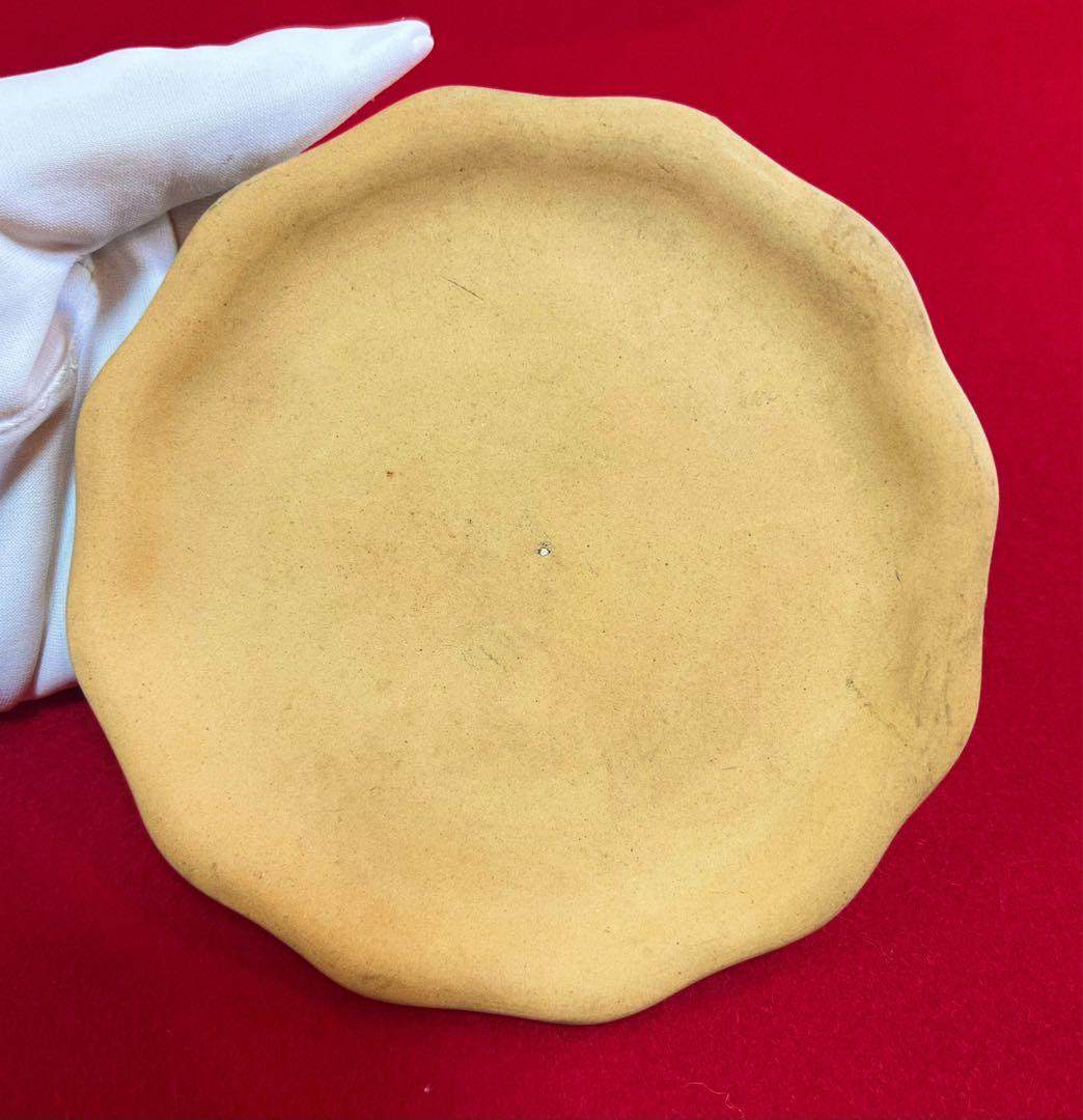 中国美術 梅紋樣 黄泥盆栽鉢 植木鉢 紅花怒放