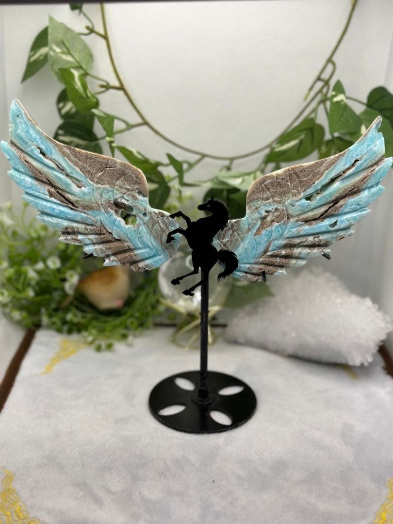 ブルーアラゴナイトユニコーン♡羽♡No.160