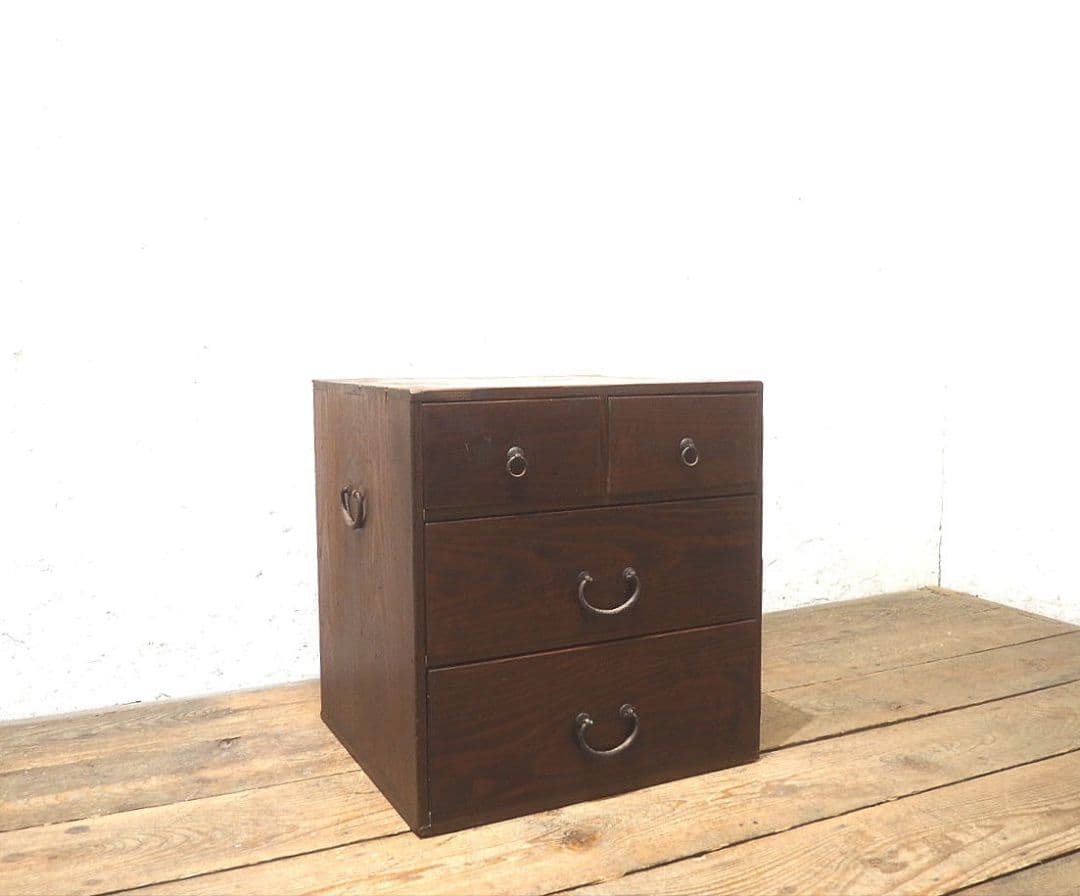 1387 レトロな杉の小引き出し　収納棚　小箪笥　ケース　古家具　アンティーク