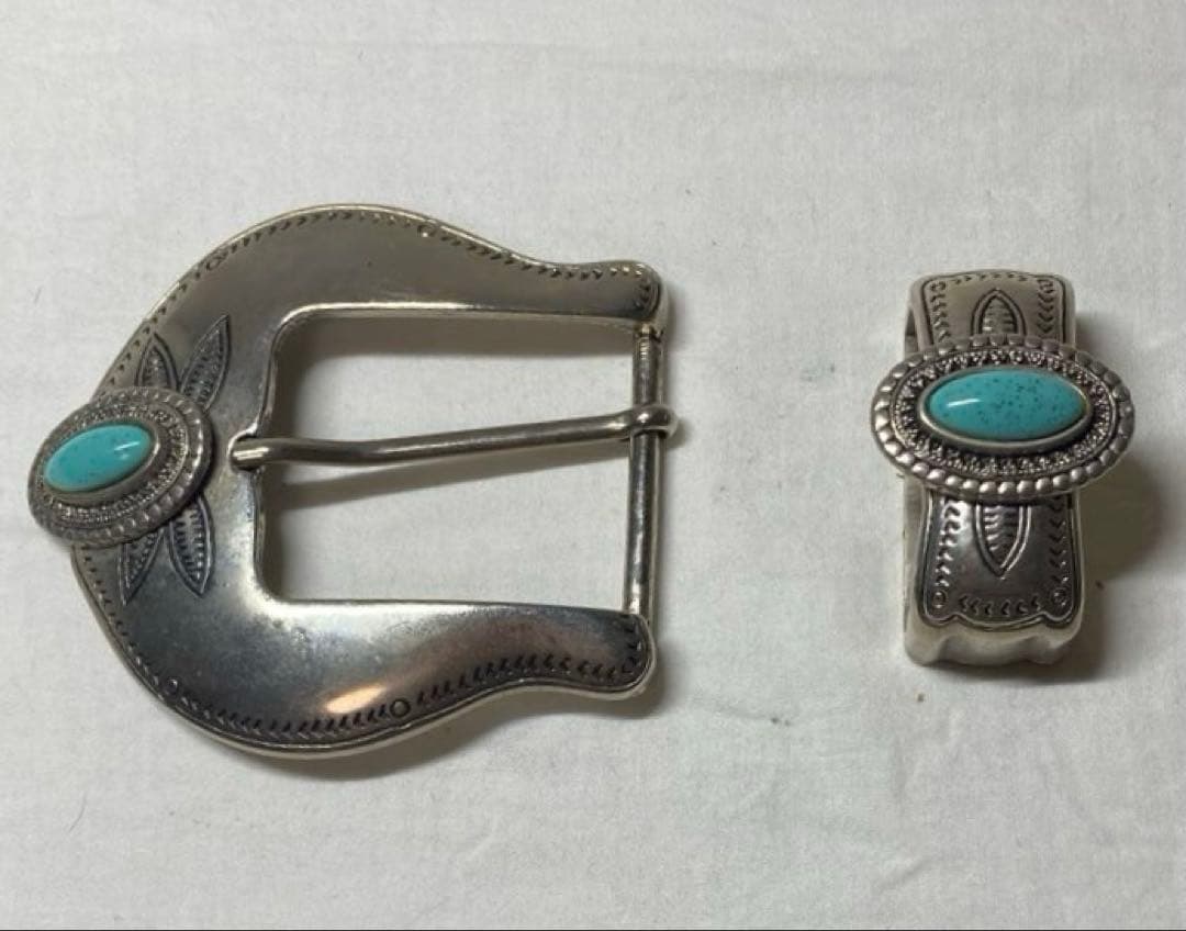 インディアン ジュエリー ターコイズ &シルバーベルトとバックル セット