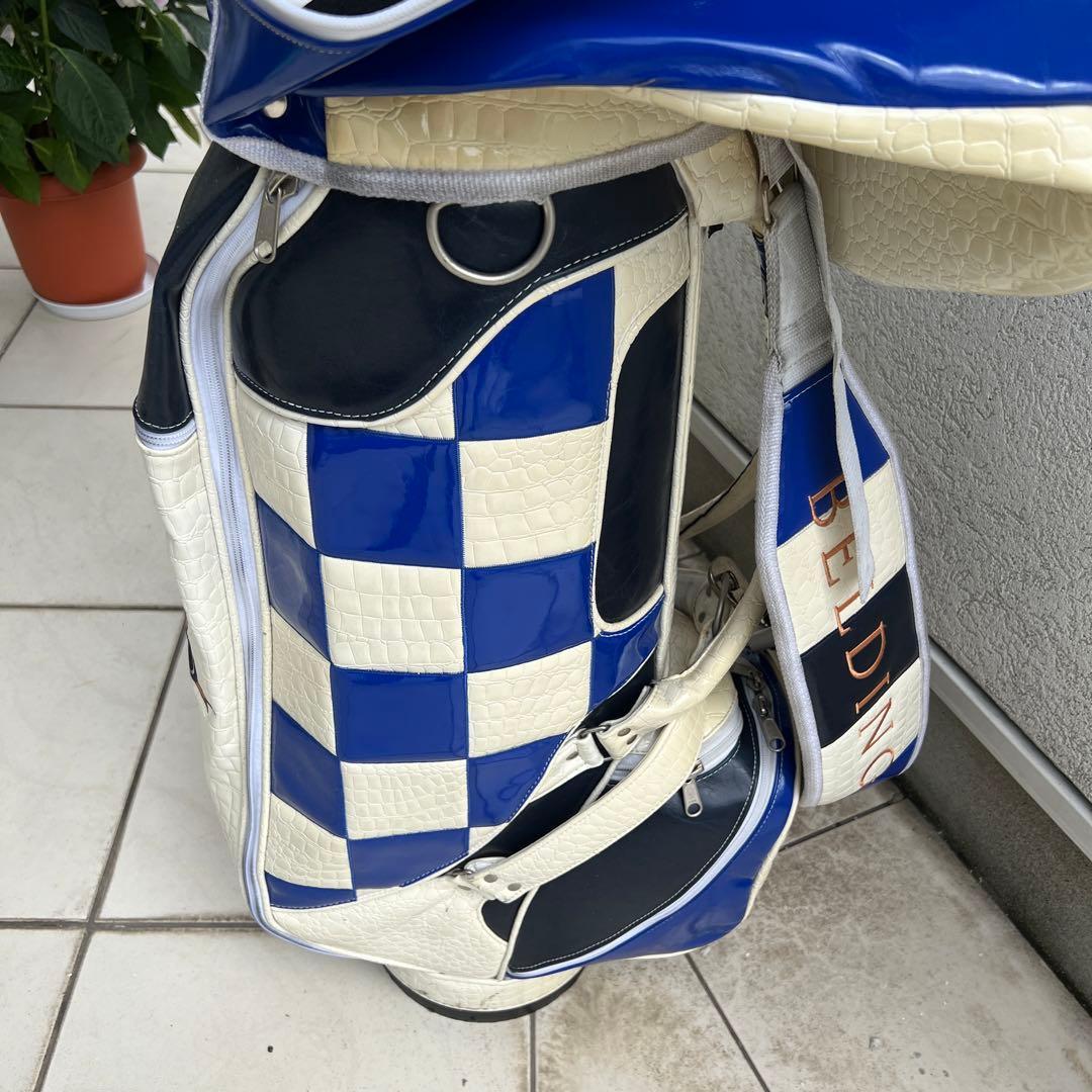 BELDING キャディバッグ ホワイト/ブルー