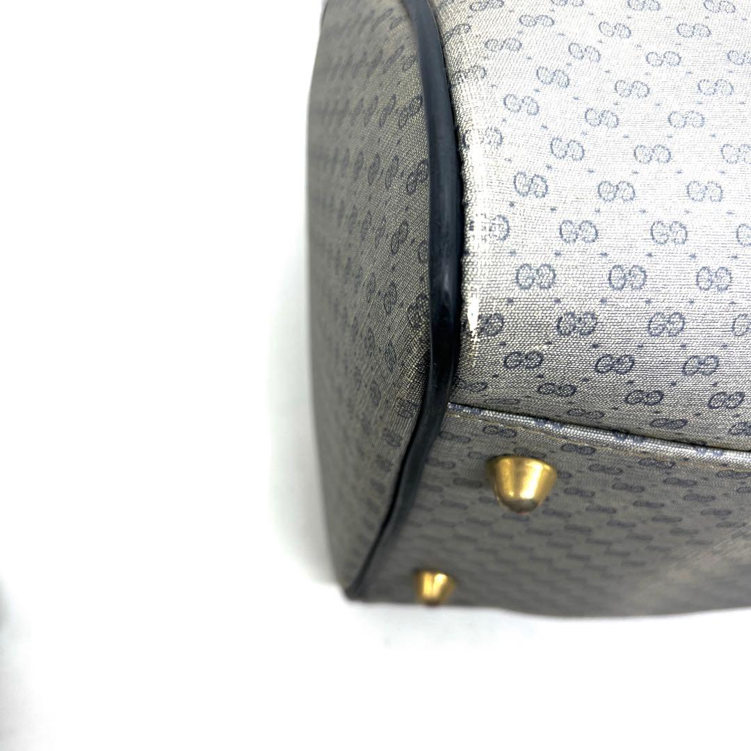 【美品】グッチ トラベルバッグ シェリーライン マイクロGG PVC 鍵タグ付