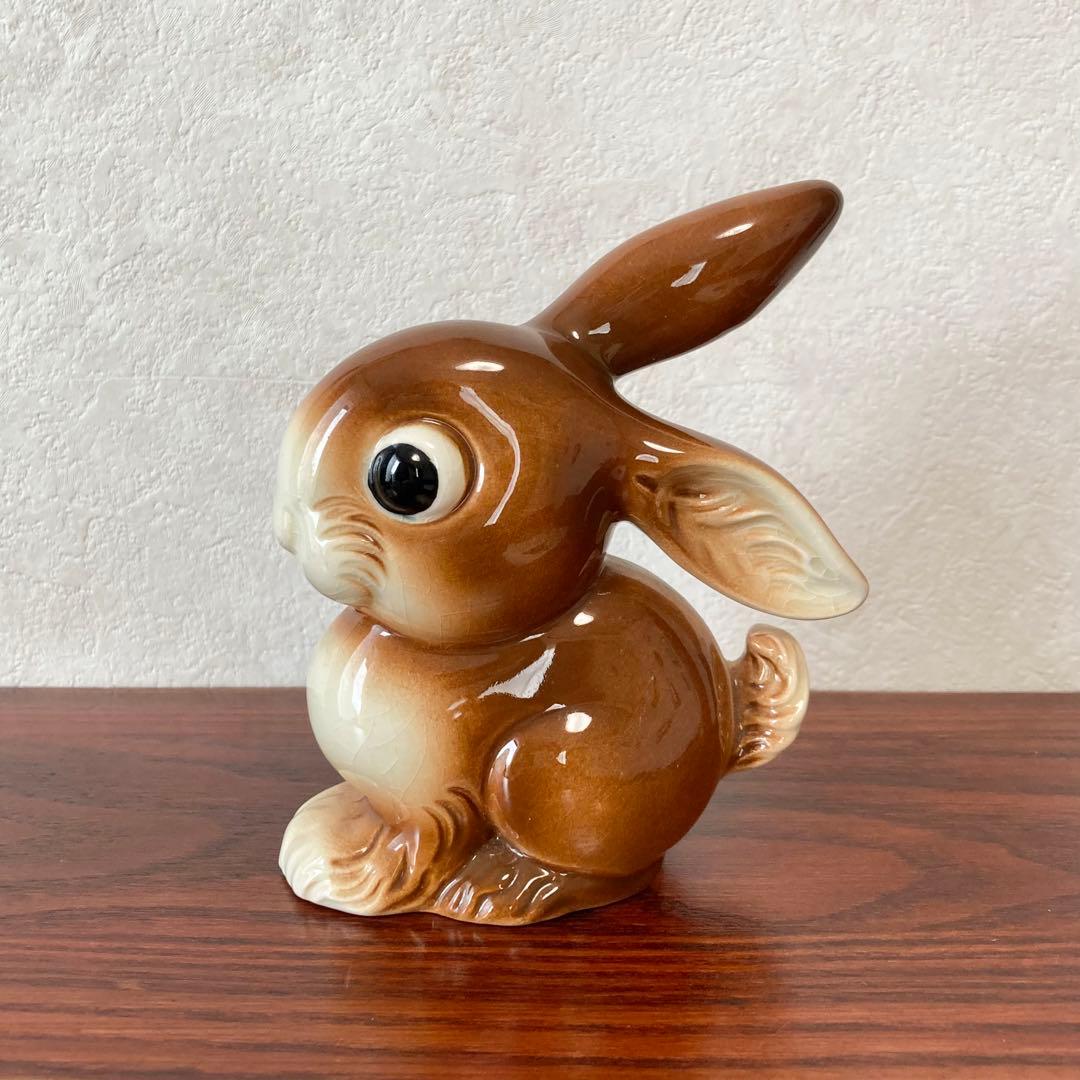 うさぎ　ゲーベル　陶器　フィギュリン　置物　西ドイツ　ヴィンテージ