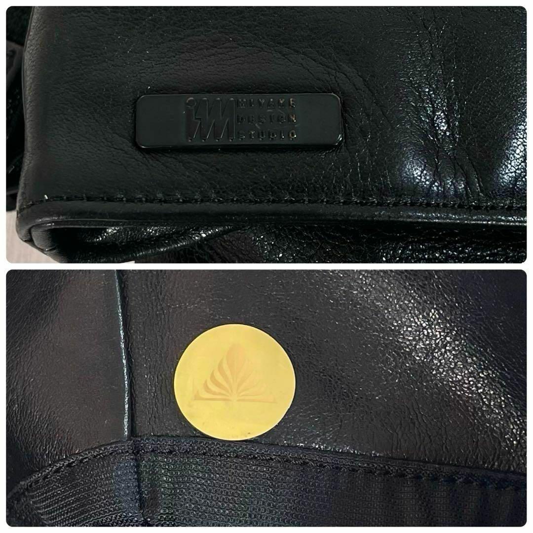 【美品・80s】ISSEY MIYAKE　ショルダーバッグ　レザー　ブラック　黒