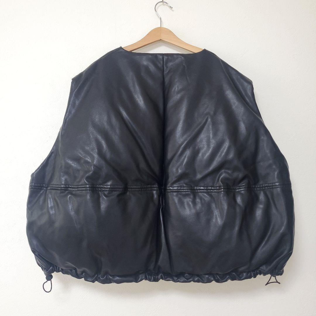 chuclla PUレザー サークルダウンベスト M ブラック