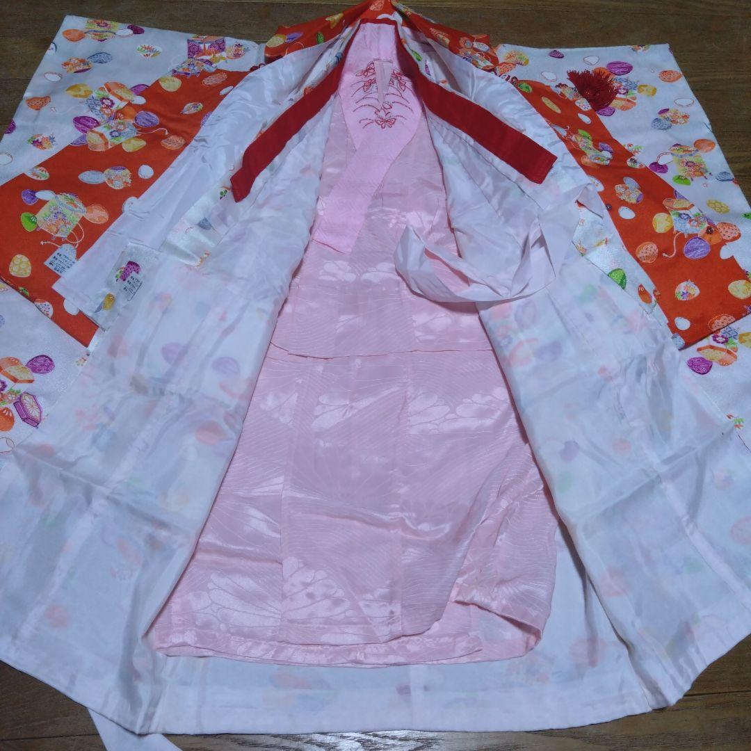 レトロ可愛い★三歳★貝道具柄★被布＆着物