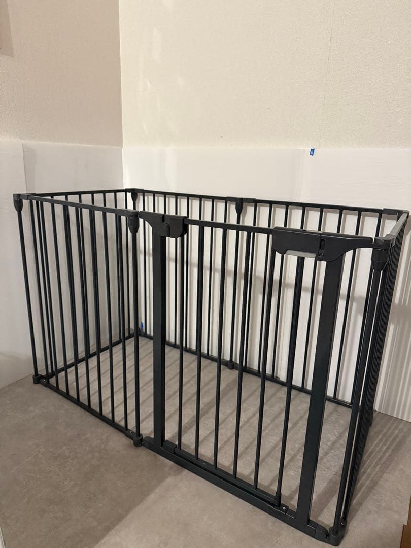 ブラック ペットサークル 安全ロック付き