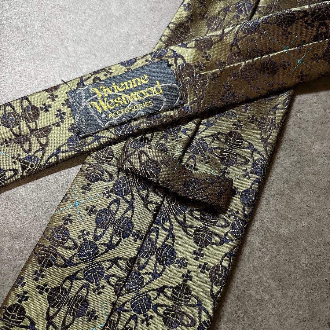 Vivienne Westwood オーブ総柄 ネクタイ ジャガード 玉虫色