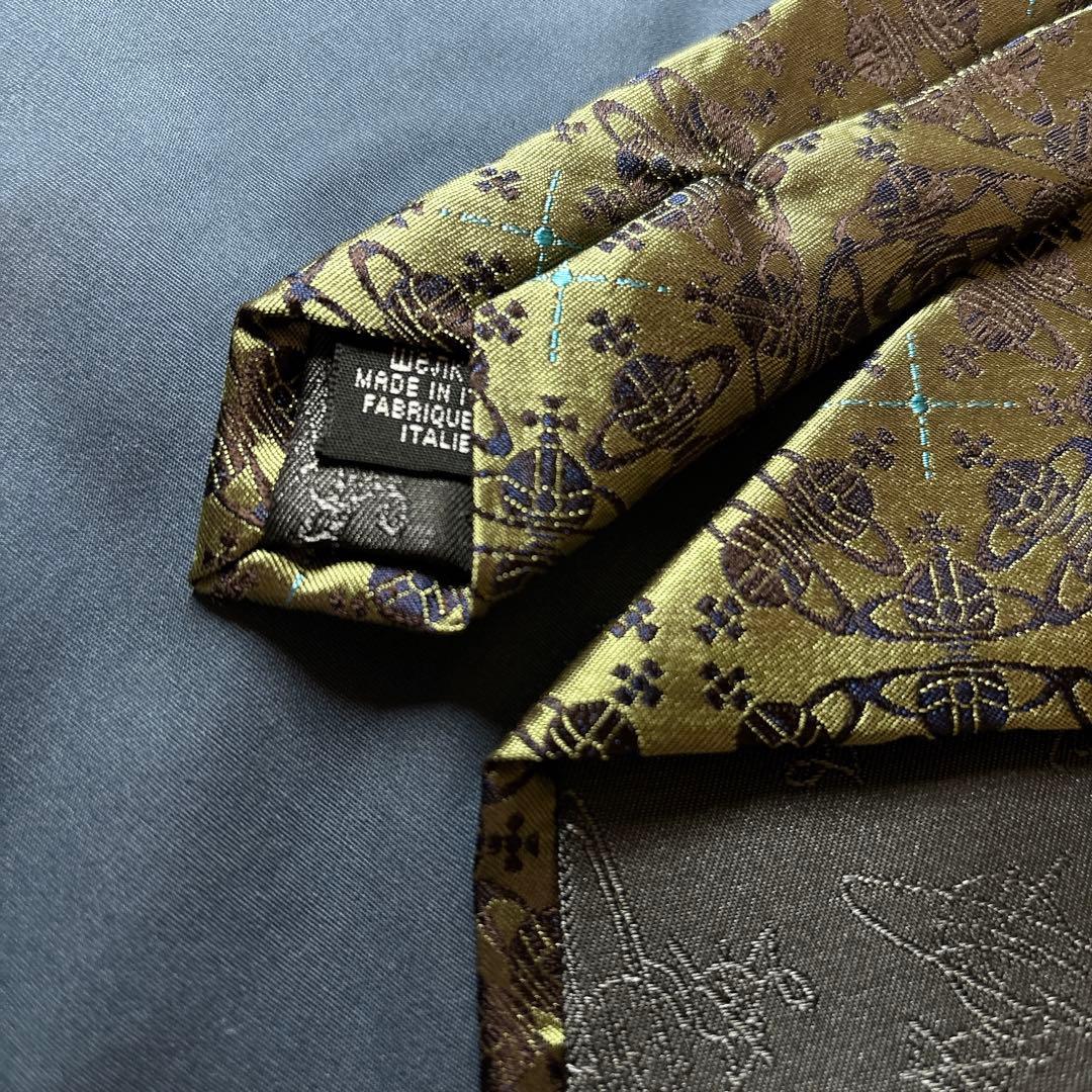 Vivienne Westwood オーブ総柄 ネクタイ ジャガード 玉虫色