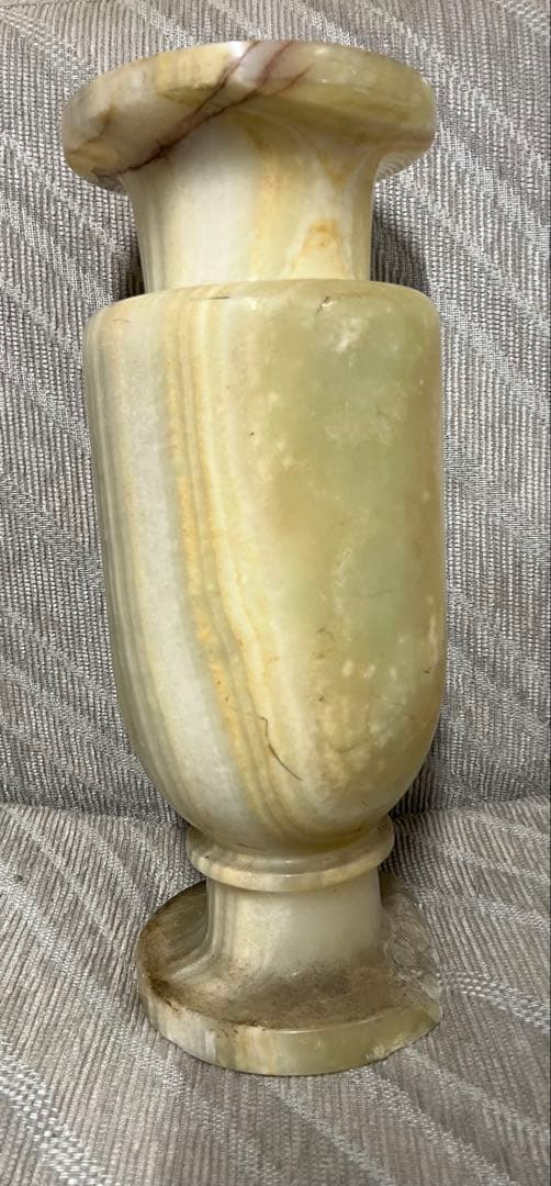 天然石　大理石　国産　壺　大理石 オニキス 花瓶 花器