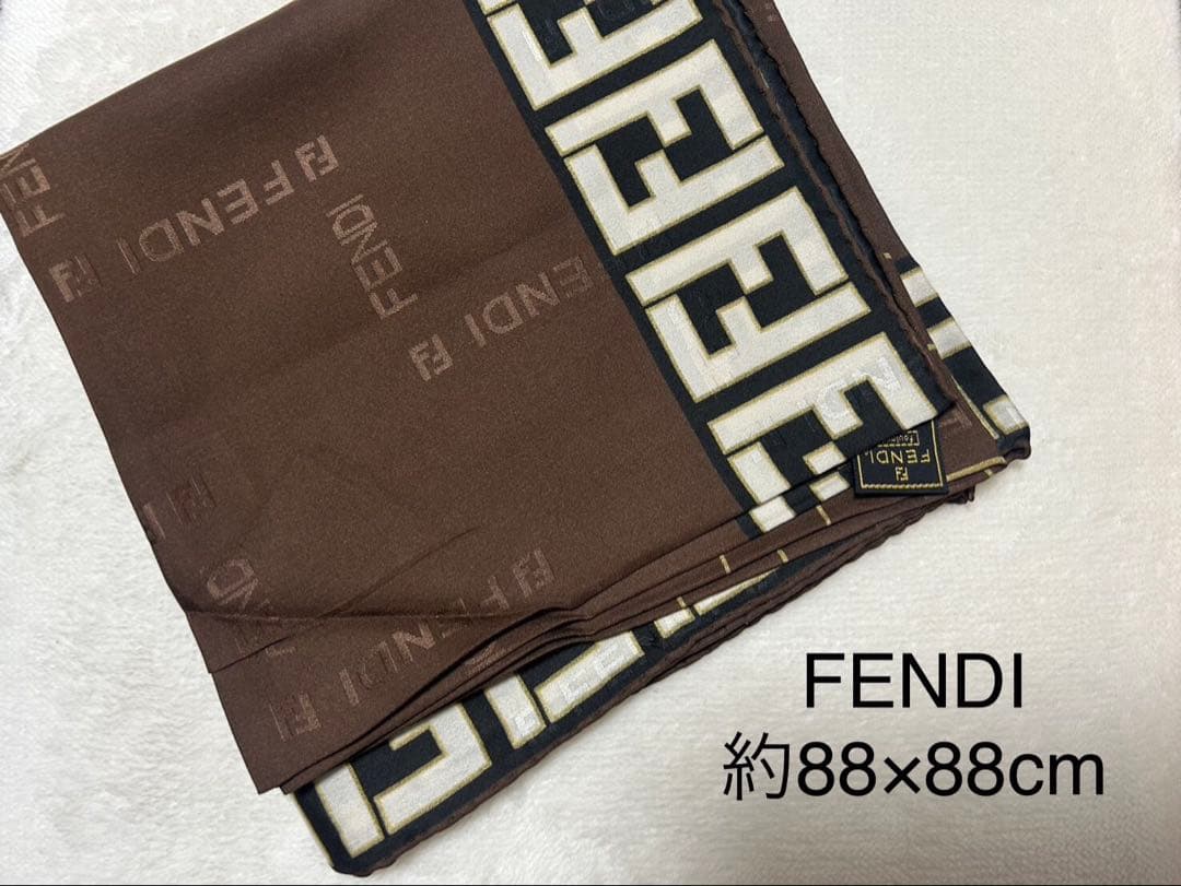FENDI フェンディ ブラウン スカーフ 約88×88cm