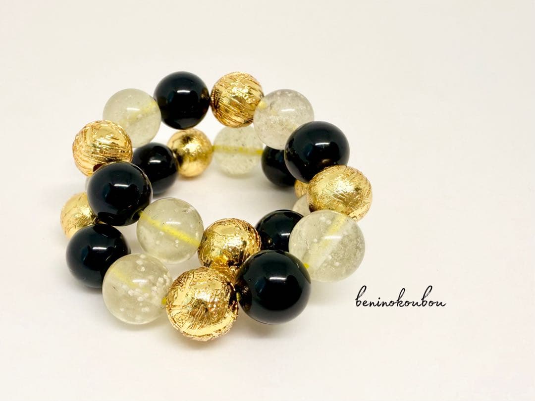 宇宙の導き⭐︎MIX隕石(アルタイ隕石+黒隕石+リビアングラス)8mmブレスレット