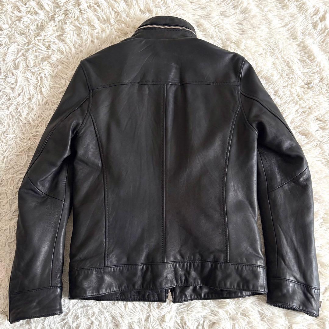 ジュンハシモト ラムレザー キルティング 中綿 シングルライダース ジャケット