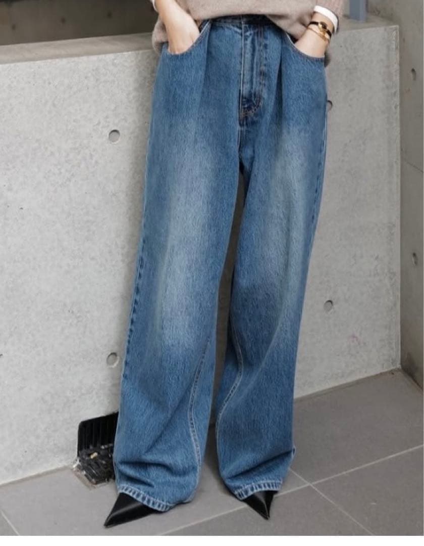 MACHATT タックデニム　ブルー　36