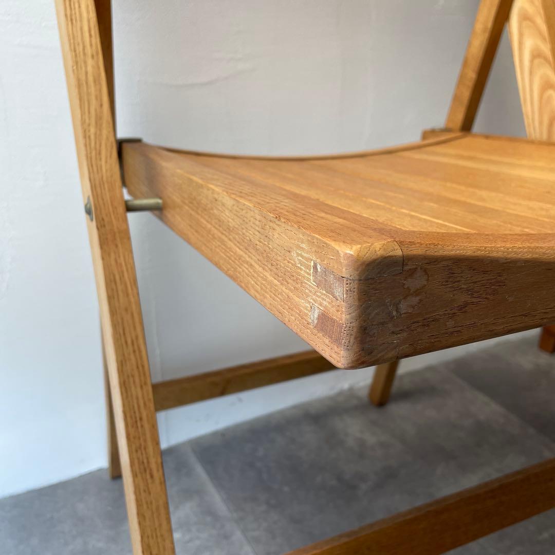 木製　フォールディングチェア　折りたたみチェア　ヴィンテージ風　ナチュラル