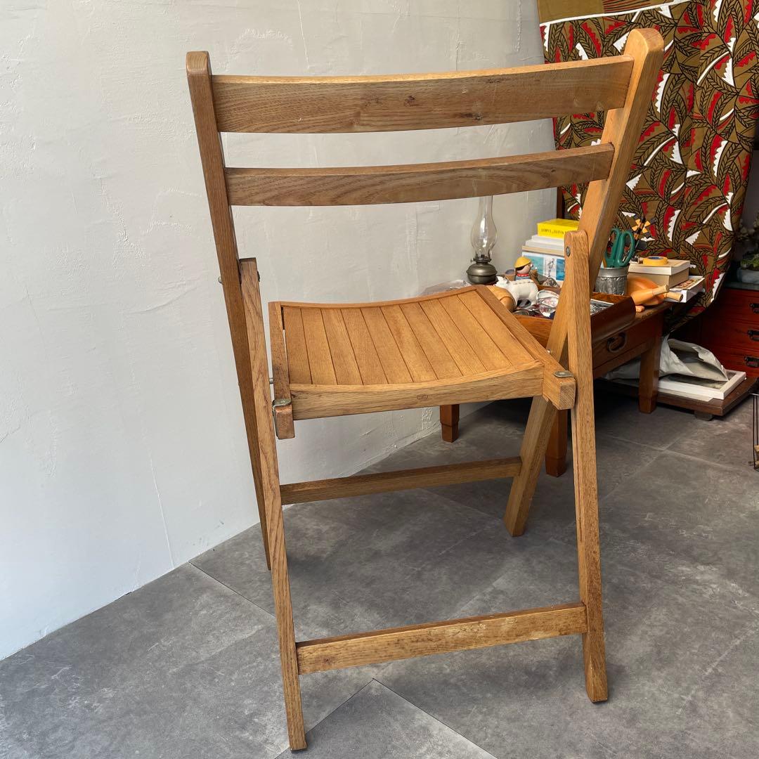 木製　フォールディングチェア　折りたたみチェア　ヴィンテージ風　ナチュラル