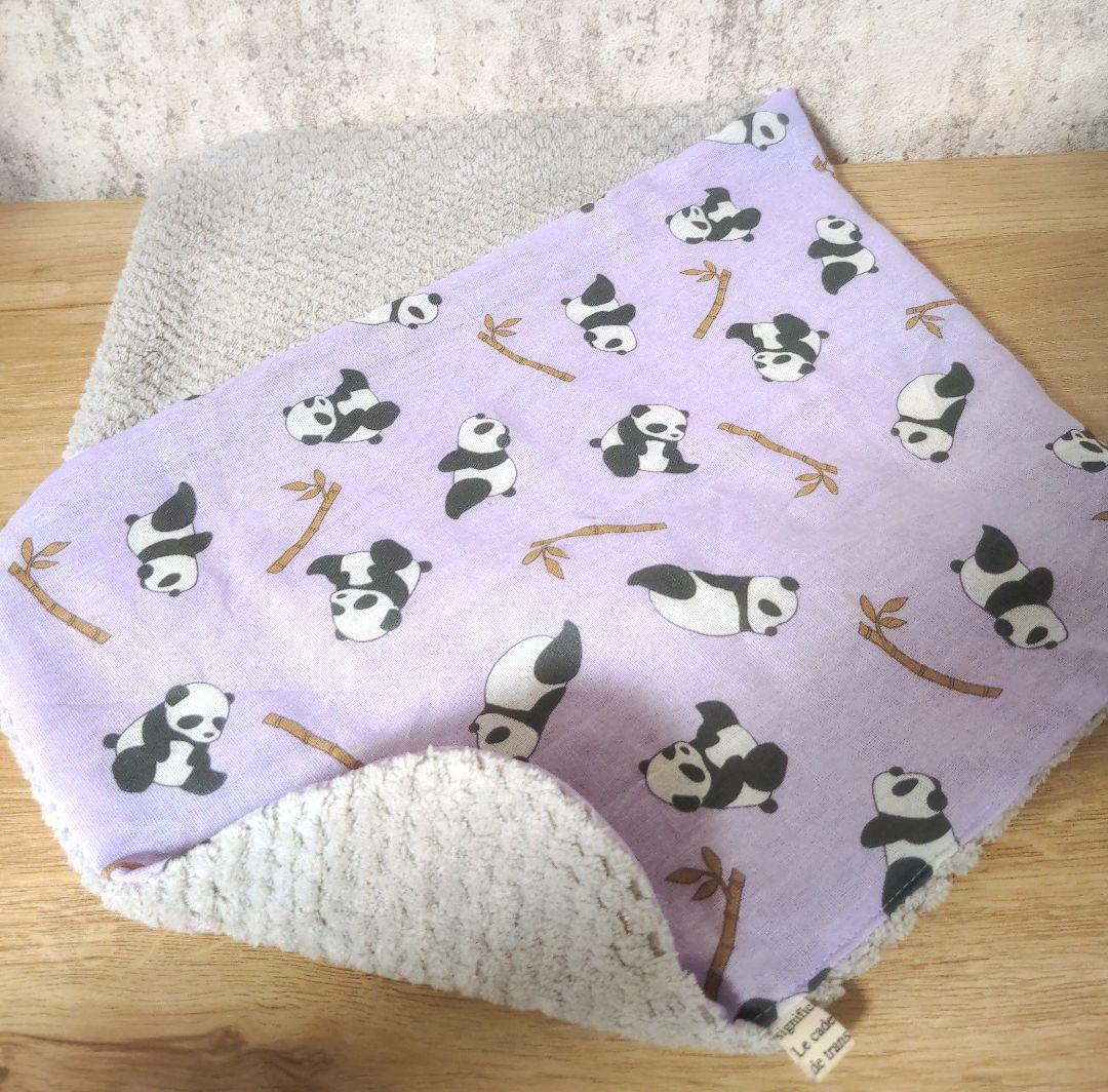 専用❤みかん＊ふわっサラ❤手拭いヘアドライタオル❤ぱんだ★紫