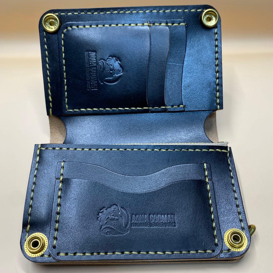 無骨 艶 マチ お札折らずに収納できる手染めミドルトラッカーウォレット BTW