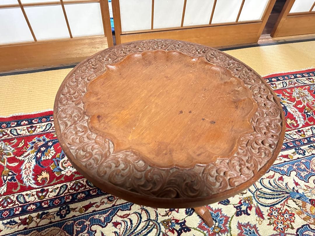 木彫 テーブル　花台 置物台 インテリア