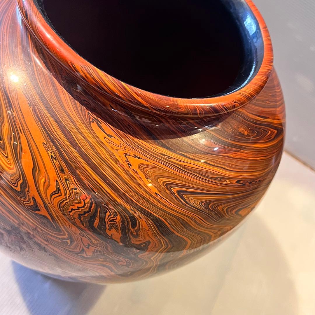 会津若松 松島　流紋塗り　花瓶 花器　大きいサイズ　インテリア　希少