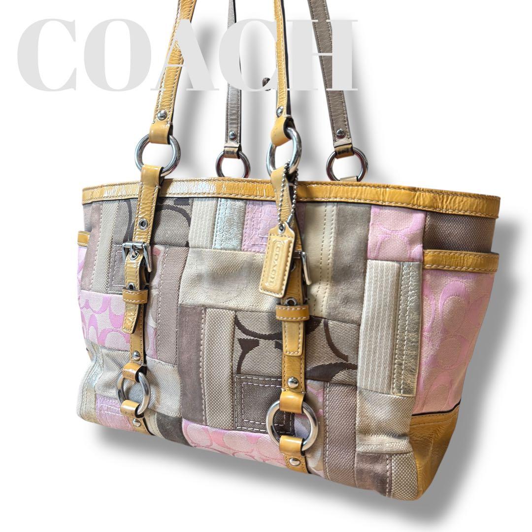 コーチ COACH パッチワーク トートバッグ 肩がけ シグネチャー A4