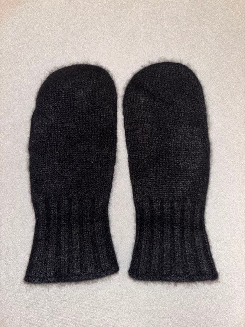 小物 AURALEE cashmere knit leather gloves