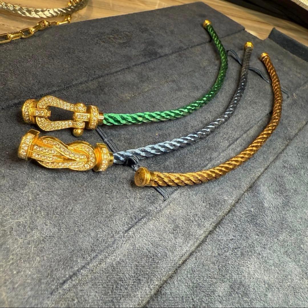 (LM) FRED ブラウン ブレスレット フォース10 スティール ケーブル