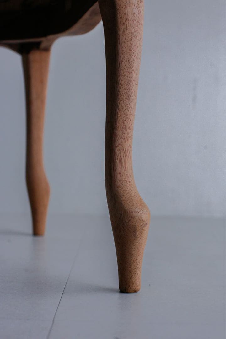 ナラ 無垢材　レザーチェア ダニングチェア　マルニ木工 古家具　アンティーク