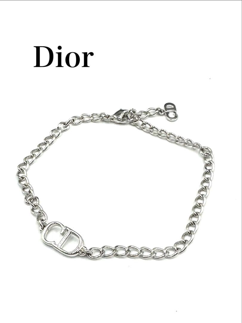Christian Dior CDロゴ チェーンブレスレット シルバー 刻印有