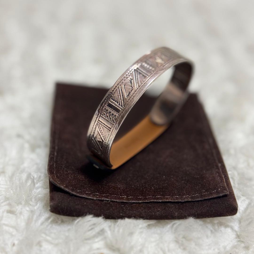 【極美品】HERMES トゥアレグ バングル レザー シルバー 刻印 T6