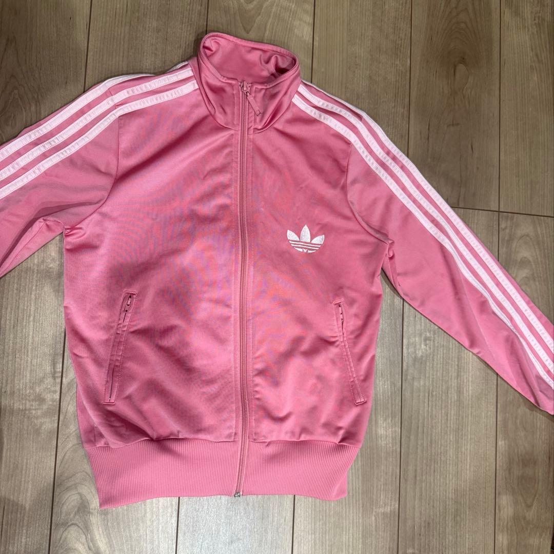 古着　adidas ピンク ジップアップジャージ