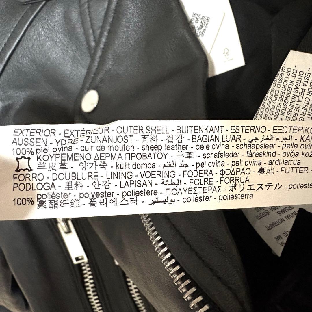 【新品タグ付き】ZARA ザラ ブラック 羊革 ライダースジャケット L