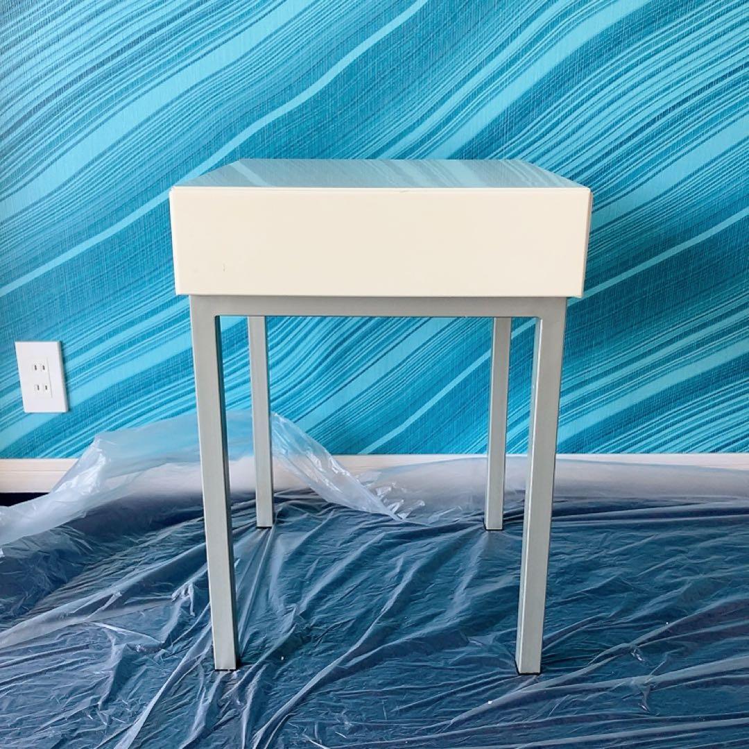 フランスベッド サイドテーブル① 引き出し オフホワイト リメイク DIY