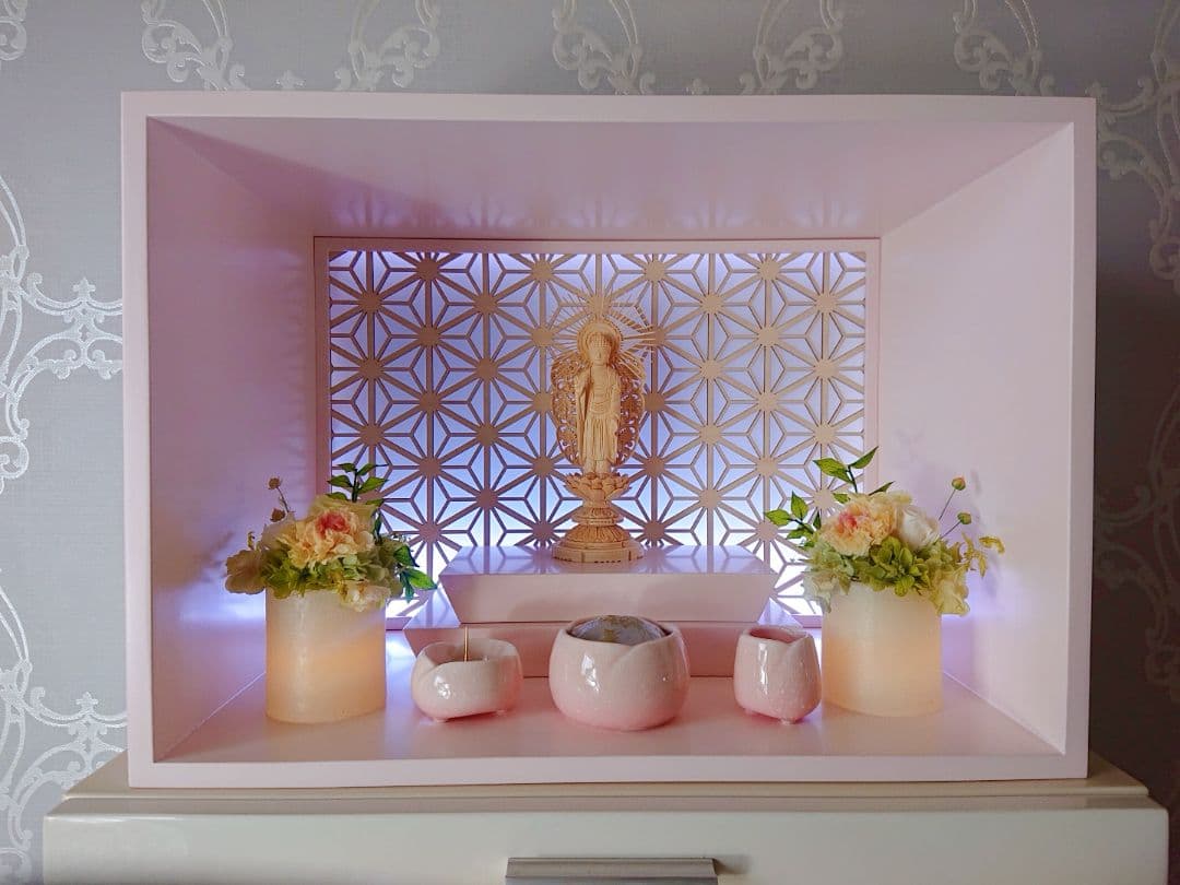 日本製 ピンク ミニ 仏壇 仏具 新品 未使用