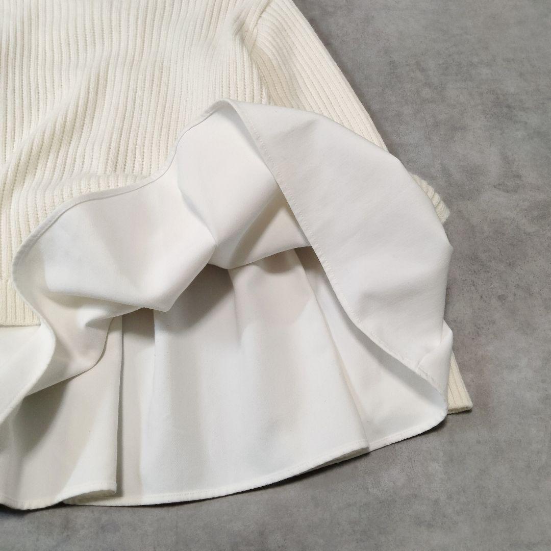 美品　完売品　SONO/ソーノ レイヤードフレアニットプルオーバー　アイボリー