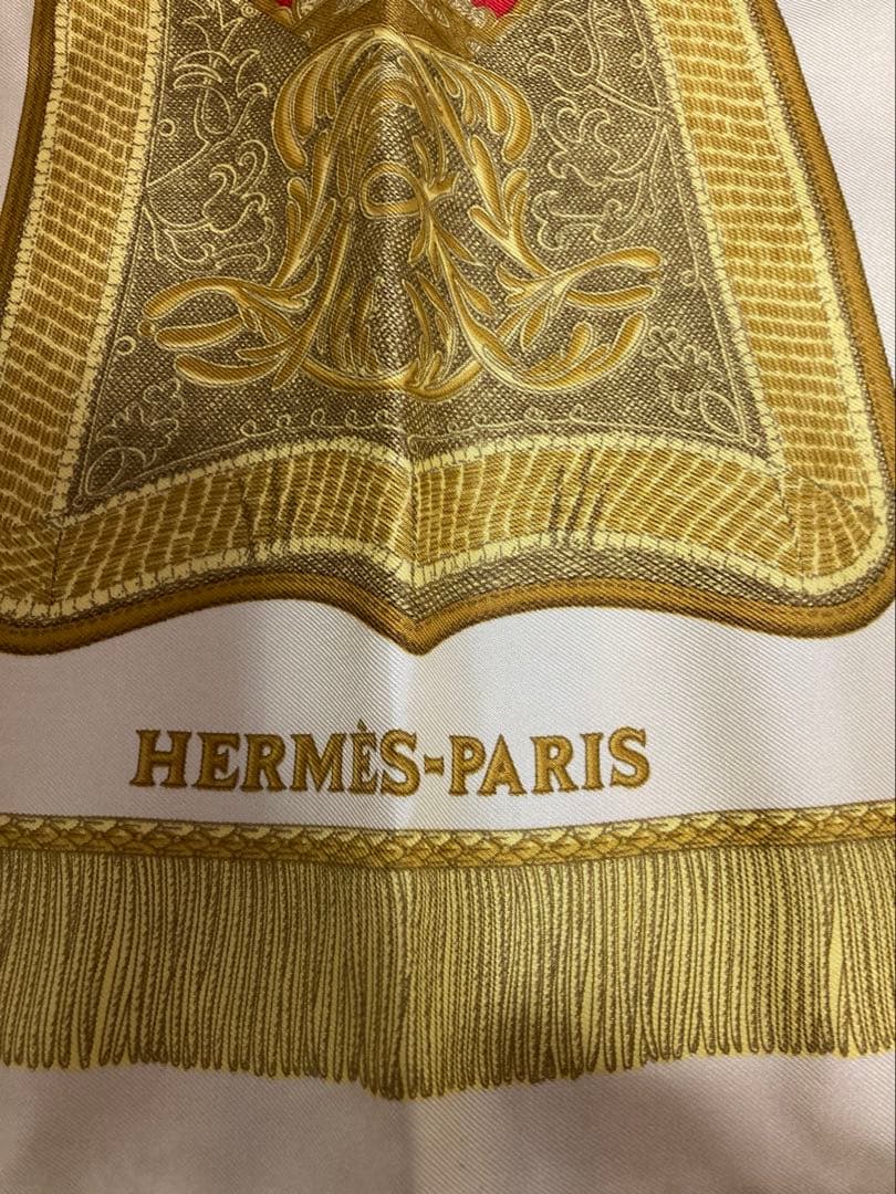HERMES スカーフ Poste et Cavalerie シルク 100%
