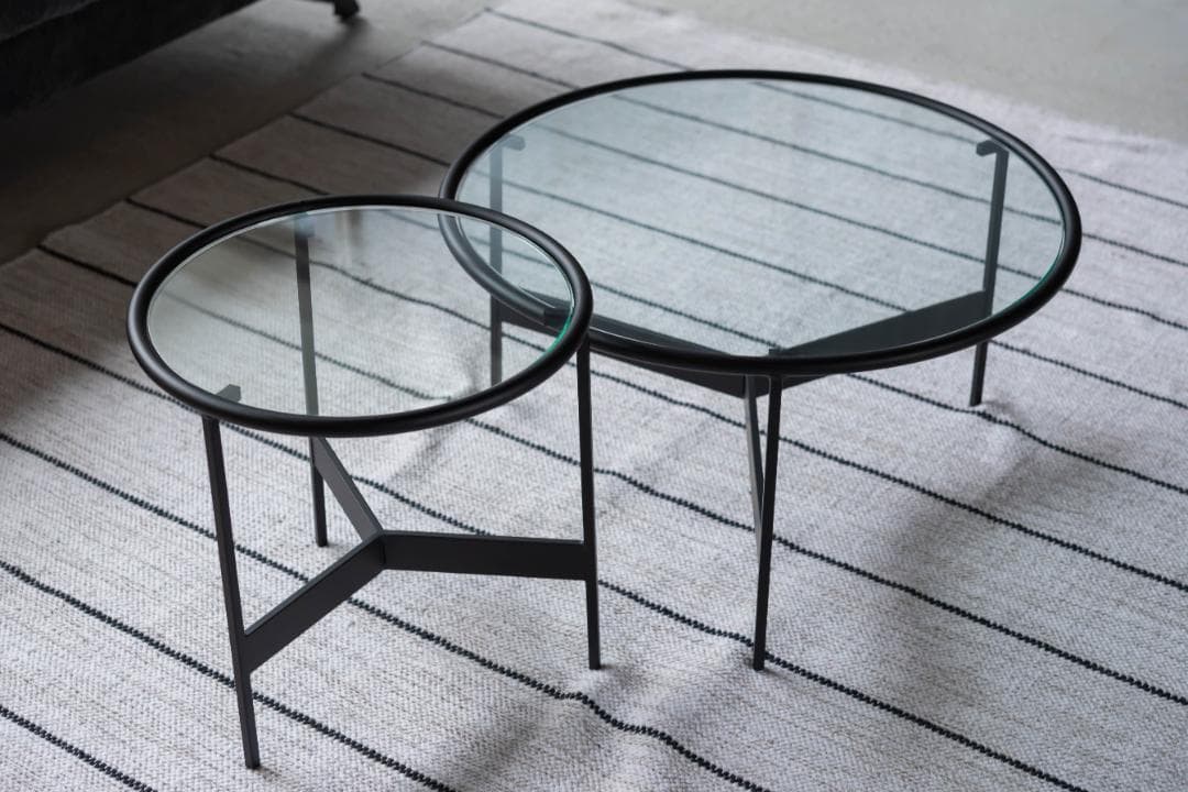 Lサイズ ガラステーブル サイドテーブル 高さ36cm HIT-241 N01