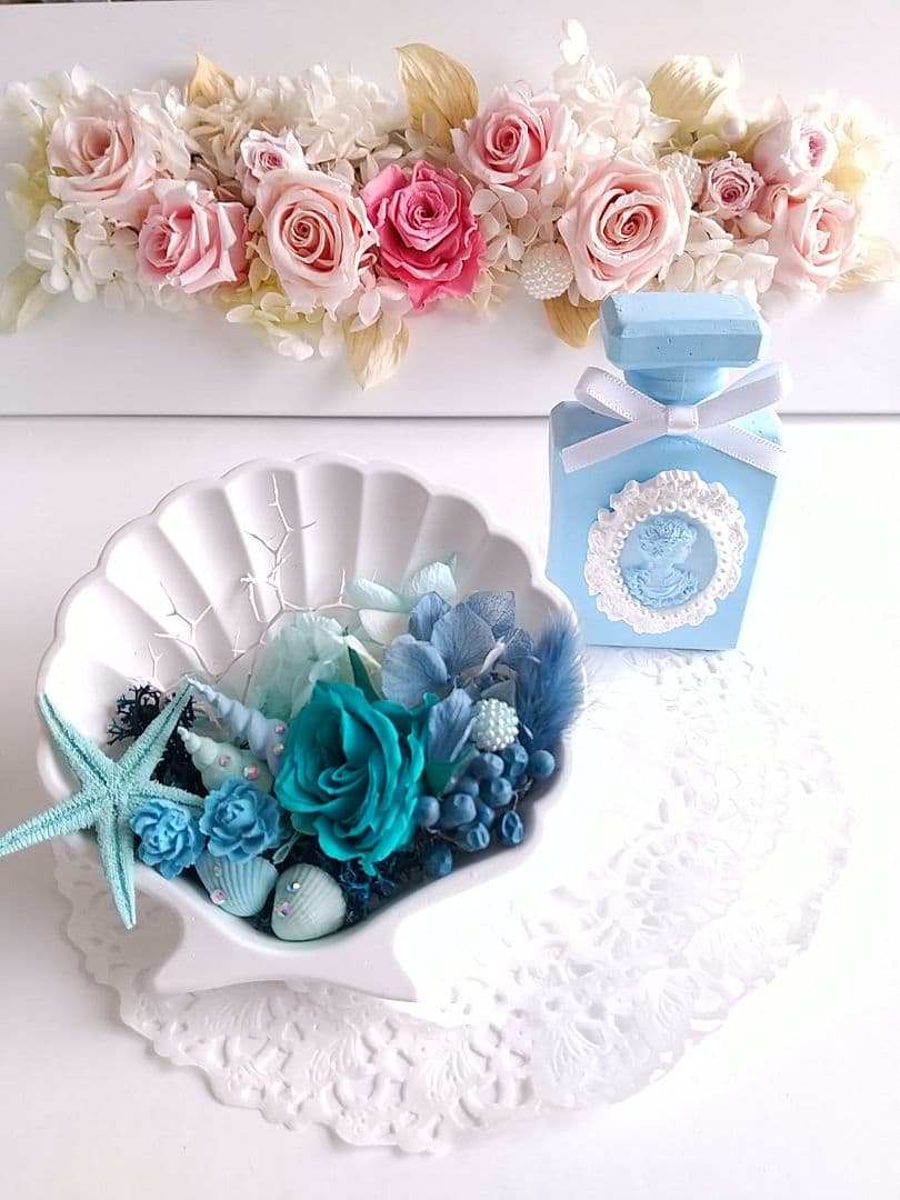 アロマストーンシェルフラワー&香水瓶セット