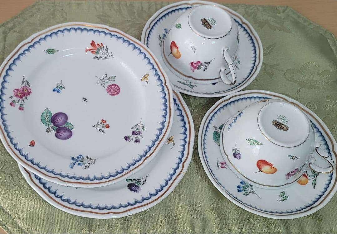 ジノリ イタリアンフルーツシリーズ カップとケーキ皿 ２組